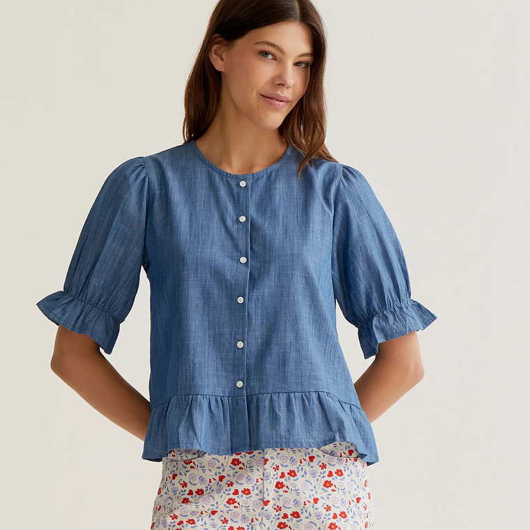 CAMISA DE ALGODÃO COM MANGAS BALÃO COMPANIA FANTÁSTICA  1