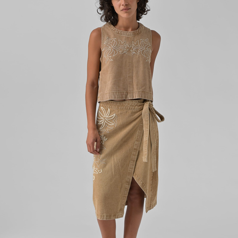 SAIA NAHEE DE GANGA COM BORDADO ORFEU PARIS 1