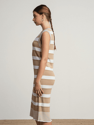 VESTIDO MALHA BEGE SMF JEANS