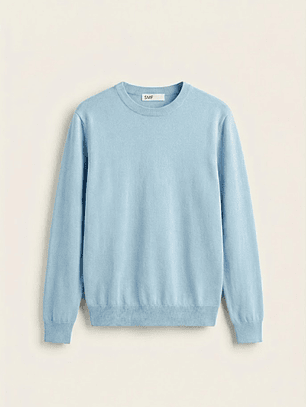 CAMISOLA DE MALHA AZUL CLARO SMF JEANS HOMEM 