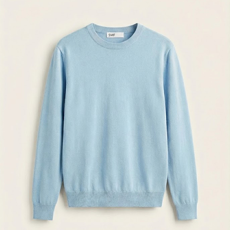 CAMISOLA DE MALHA AZUL CLARO SMF JEANS HOMEM  1