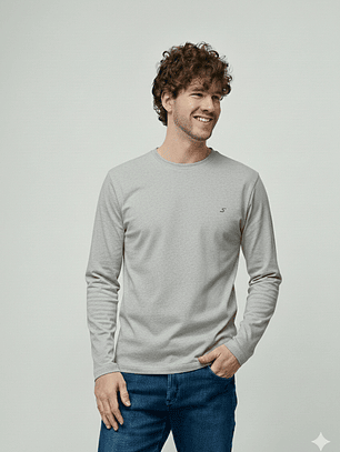 LONGSLEEVE BÁSICA RELAXED CINZAFIT SMF JEANS HOMEM 