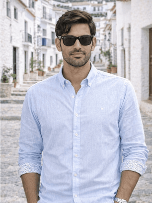 CAMISA DE LINHO AZUL CLARO YELLOWSKIN