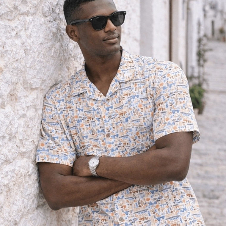 CAMISA DE MANGA CURTA ESTAMPADA YELLOWSKIN 1