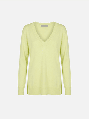 TÚNICA DE MALHA COM DECOTE TRABALHADO AMARELO SCRIPTA