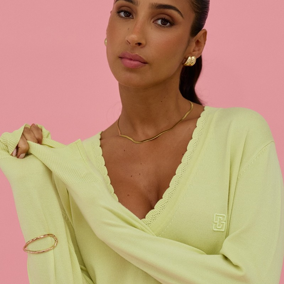 TÚNICA DE MALHA COM DECOTE TRABALHADO PÊSSEGO SCRIPTA 4