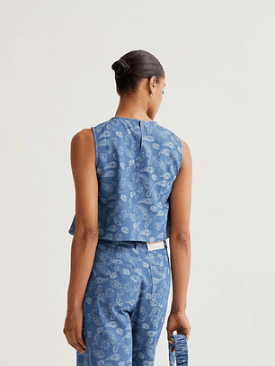 TOP DE GANGA ESTAMPADO COMPAÑIA FANTASTICA 