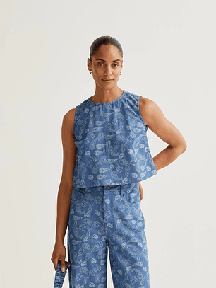 TOP DE GANGA ESTAMPADO COMPAÑIA FANTASTICA 