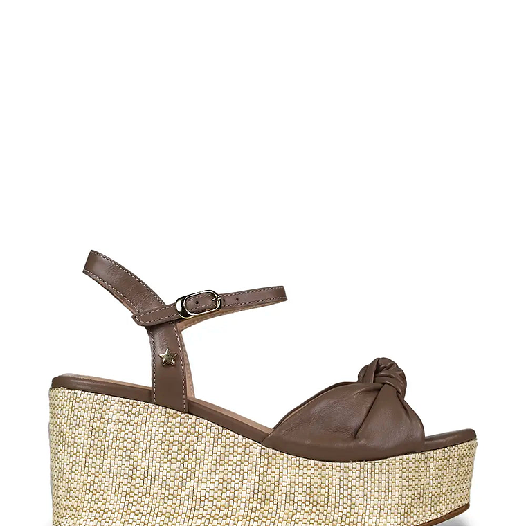 SANDÁLIAS CUNHA CINZA COM NÓ CUBANAS  2