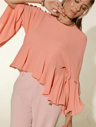 BLUSA COM FOLHOS SCRIPTA