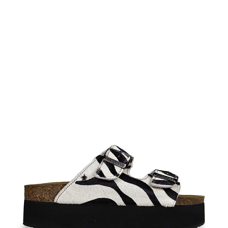 SANDÁLIAS AMÁLIA PLATAFORMA EM ANIMAL PRINT ZEBRA CUBANAS 1