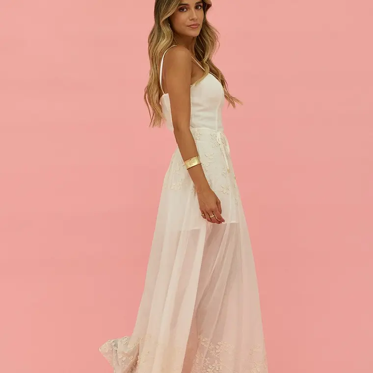 VESTIDO COMPRIDO COM PORMENOR SCRIPTA  1