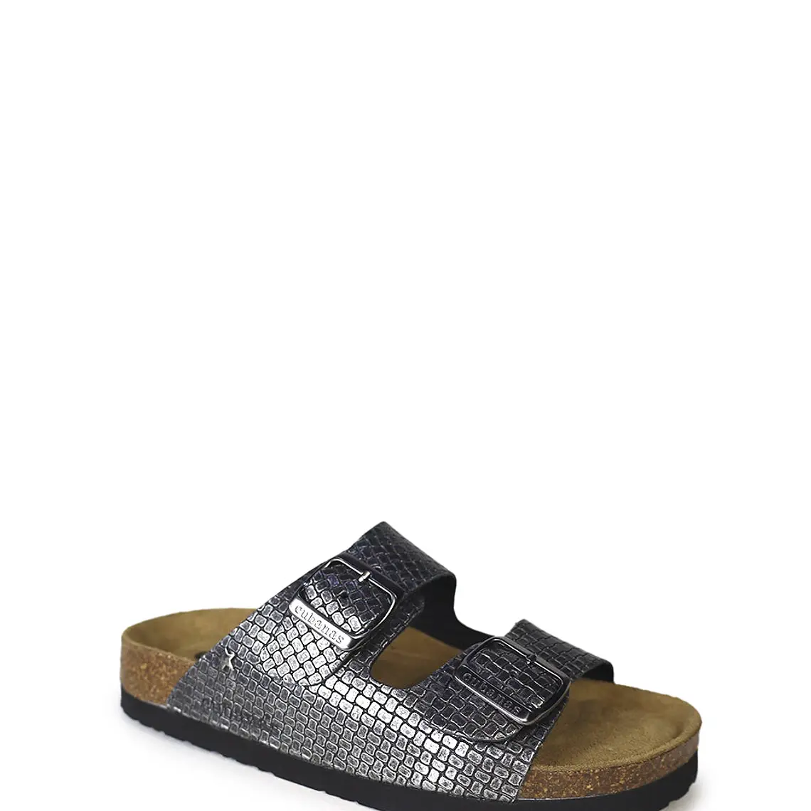 SANDÁLIAS AMÁLIA PRATEADAS COM TEXTURA CUBANAS 2