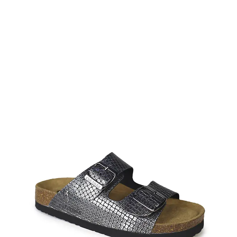 SANDÁLIAS AMÁLIA PRATEADAS COM TEXTURA CUBANAS 2