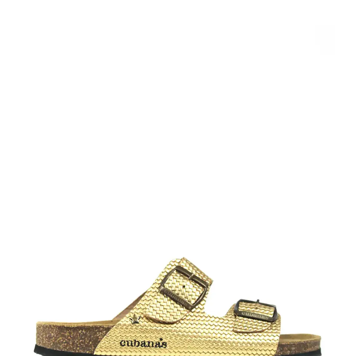 SANDÁLIAS AMÁLIA DOURADAS COM TEXTURA CUBANAS 1