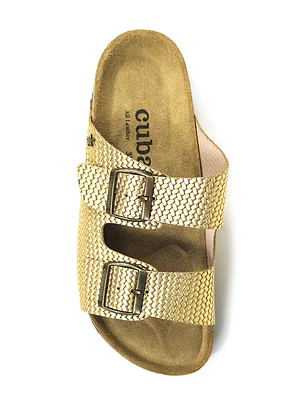 SANDÁLIAS AMÁLIA DOURADAS COM TEXTURA CUBANAS