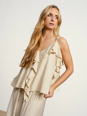 TOP COM FOLHO DRAPEADO SMF JEANS