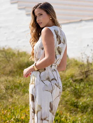 VESTIDO COMPRIDO DE LINHO SEISSA