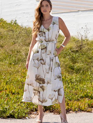 VESTIDO COMPRIDO DE LINHO SEISSA