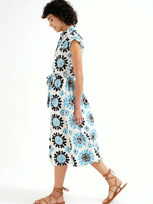 VESTIDO ESTAMPADO AZULEJO COMPAÑIA FANTASTICA