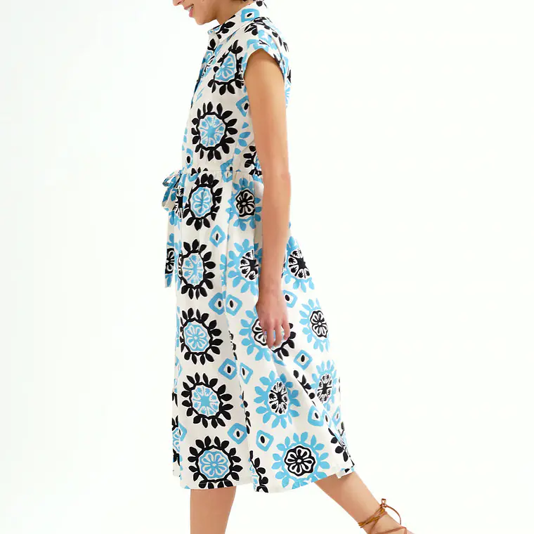 VESTIDO ESTAMPADO AZULEJO COMPAÑIA FANTASTICA 1