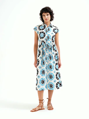 VESTIDO ESTAMPADO AZULEJO COMPAÑIA FANTASTICA