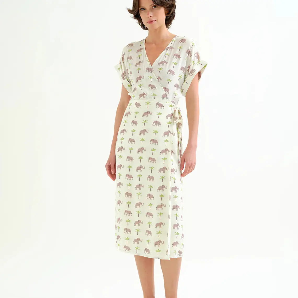 VESTIDO COMPRIDO COM ELEFANTES COMPAÑIA FANTASTICA 1