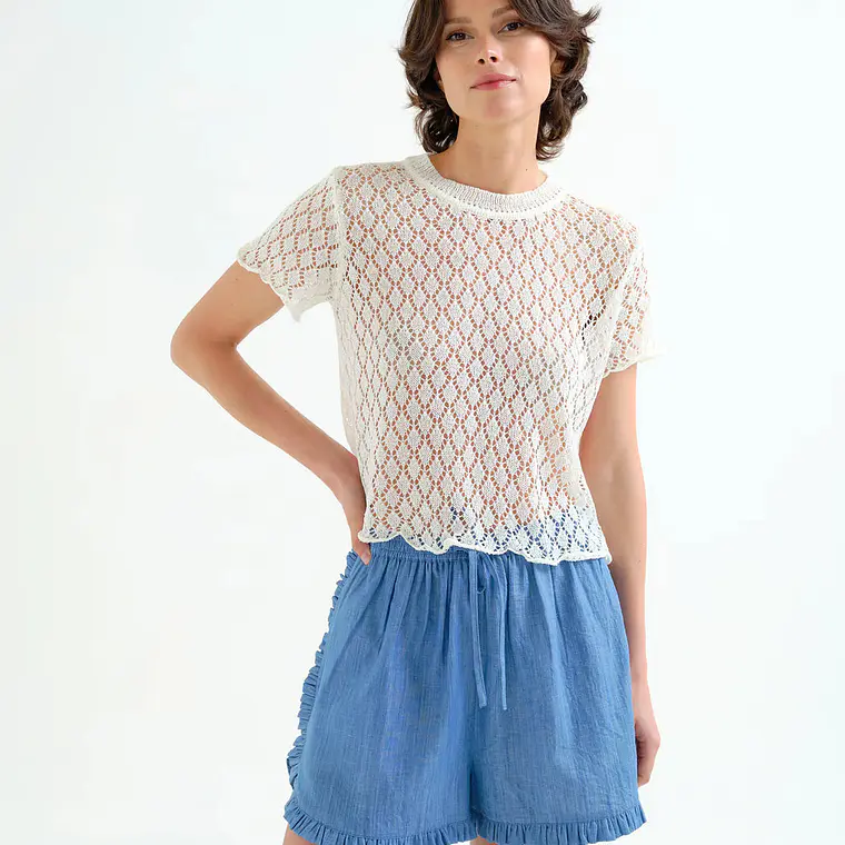 T-SHIRT RENDA BRANCA COMPAÑIA FANTASTICA 1
