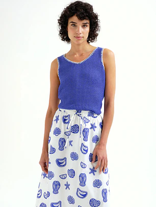TOP CROCHE AZUL COMPAÑIA FANTASTICA