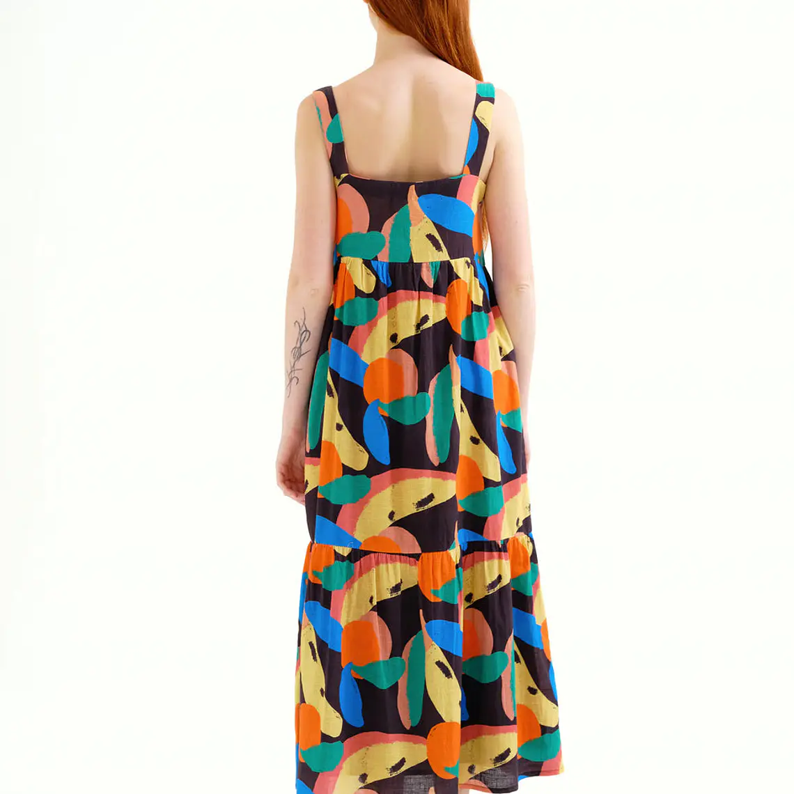 VESTIDO COMPRIDO COM ESTAMPADO TUTTIFRUTTI COMPAÑIA FANTASTICA 2