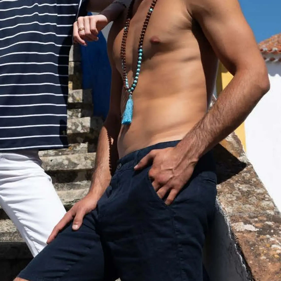 CALÇÕES DE LINHO JOGGER COM ELÁSTICO ATRÁS LIBERJEANS  1