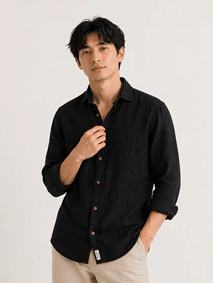 CAMISA DE LINHO MANGA COMPRIDA YELLOWSKIN  