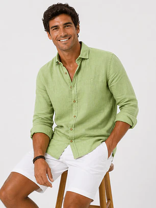 CAMISA DE LINHO MANGA COMPRIDA YELLOWSKIN  