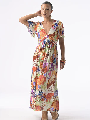 VESTIDO COMPRIDO ESTAMPADO KORA ORFEU PARIS