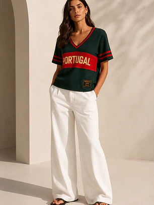 T-SHIRT COM FUNDO VERDE PORTUGAL