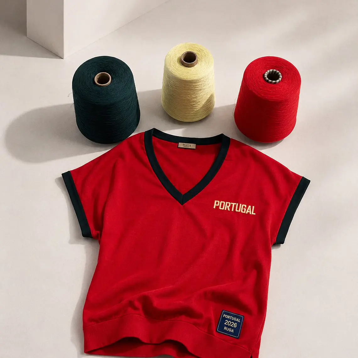 T-SHIRT COM FUNDO VERMELHO PORTUGAL - COPIE 2