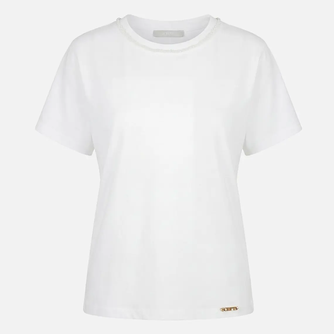 T-SHIRT EM ALGODÃO COM MISSANGAS SCRIPTA  1