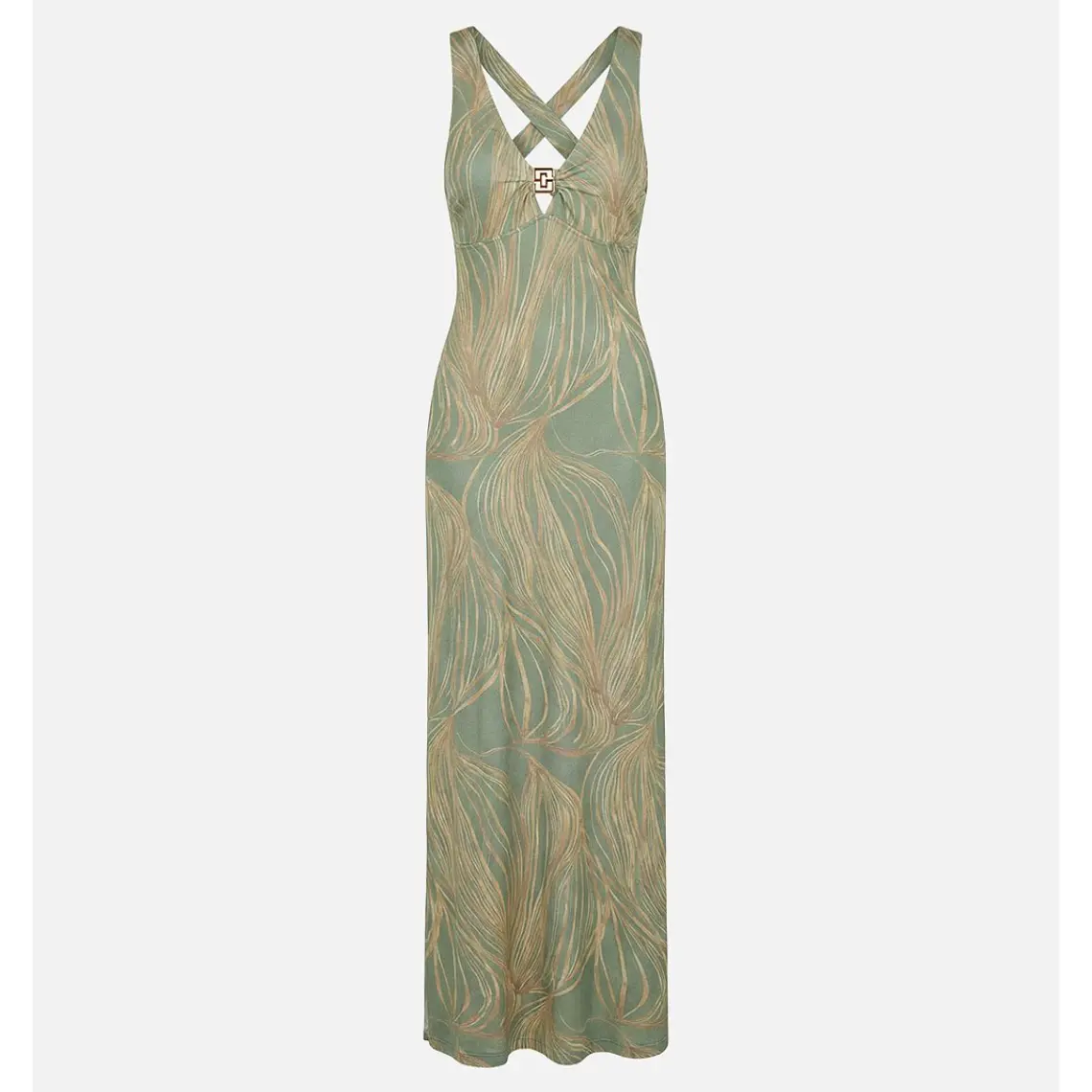 VESTIDO DE MALHA ESTAMPADO COM COSTAS COM ABERTURA SCRIPTA 2
