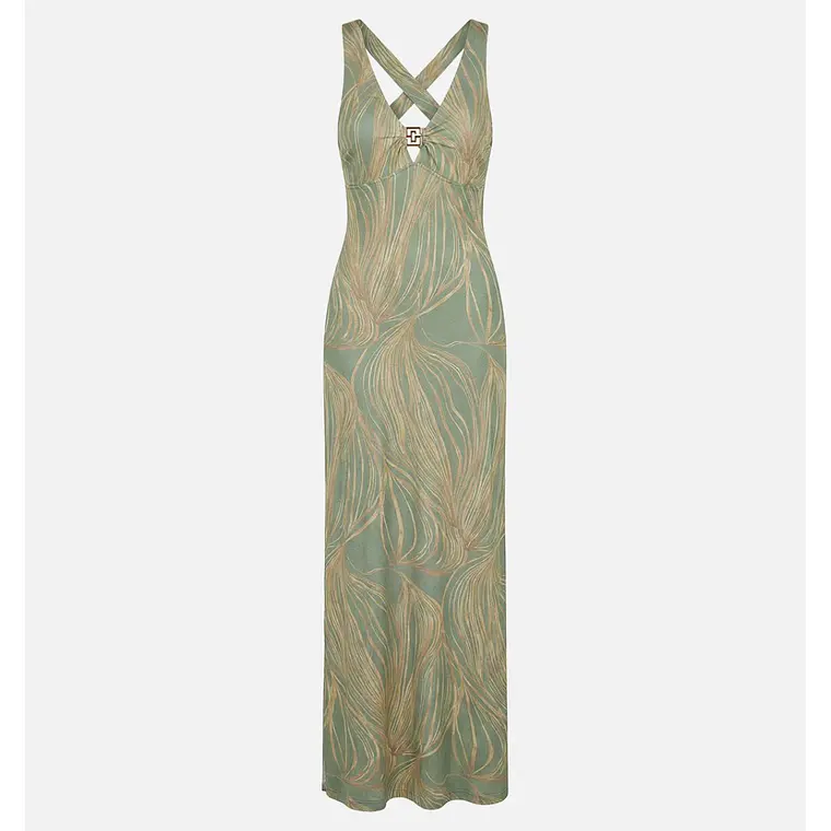 VESTIDO DE MALHA ESTAMPADO COM COSTAS COM ABERTURA SCRIPTA 2