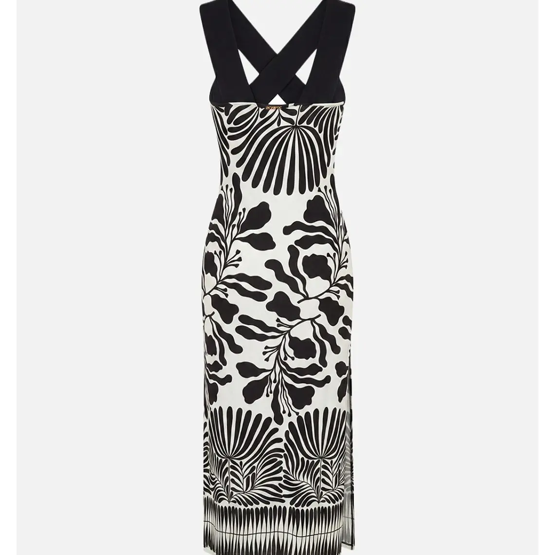 VESTIDO ESTAMPADO EM MALHA COM DECOTE CRUZADO SCRIPTA 2