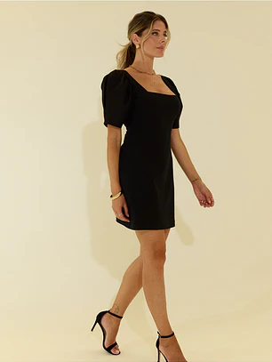 VESTIDO CURTO COM MANGA BALÃO SCRIPTA