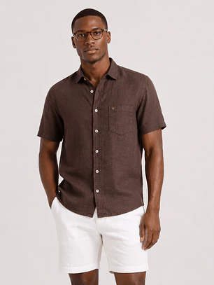 CAMISA DE LINHO MANGA CURTA YELLOWSKIN