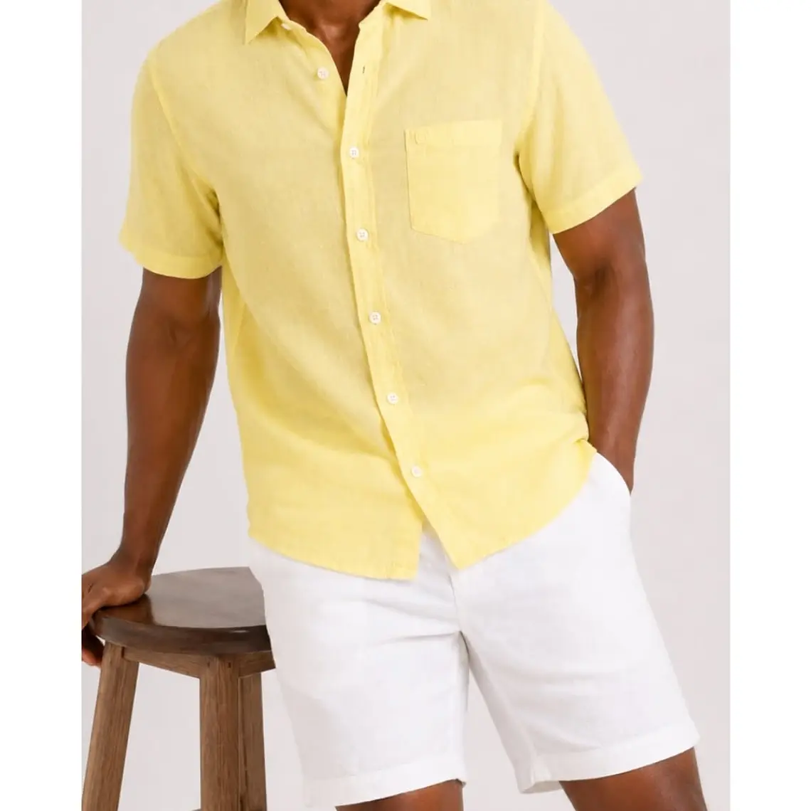 CAMISA DE LINHO MANGA CURTA YELLOWSKIN 8