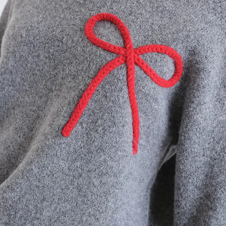 CAMISOLA MALHA CINZA COM LAÇO VERMELHO COMPAÑIA FANTASTICA  2