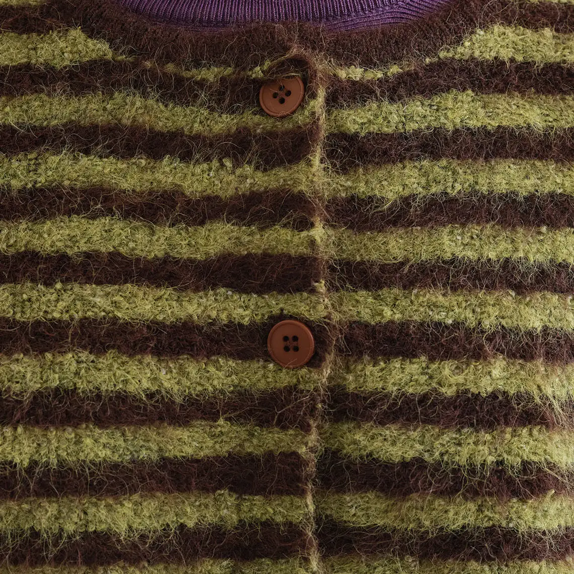CARDIGAN COM RISCAS VERDE E CASTANHAS COMPAÑIA FANTASTICA  4