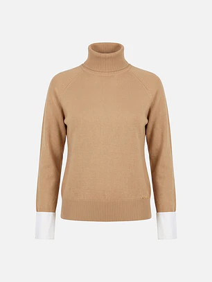 CAMISOLA DE MALHA COM PUNHOS EFEITO CAMISA SCRIPTA 