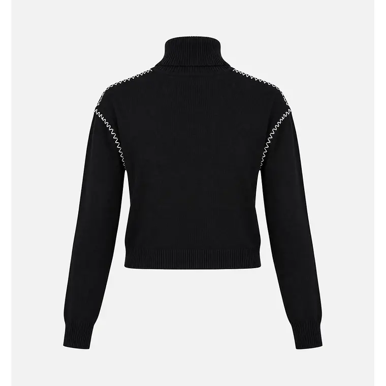 CAMISOLA DE MALHA EM GOLA ALTA COM PORMENOR EM CONTRASTE SCRIPTA  2