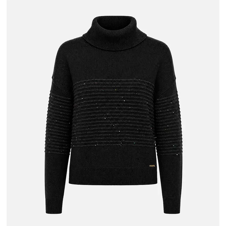CAMISOLA DE GOLA ALTA COM RELEVO E BRILHO SCRIPTA 4