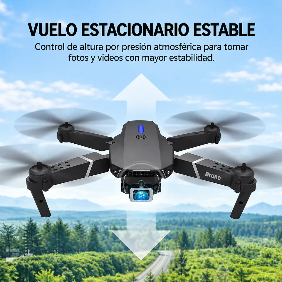 Dron Plegable con Doble Cámara 4K HD y Control Remoto 4