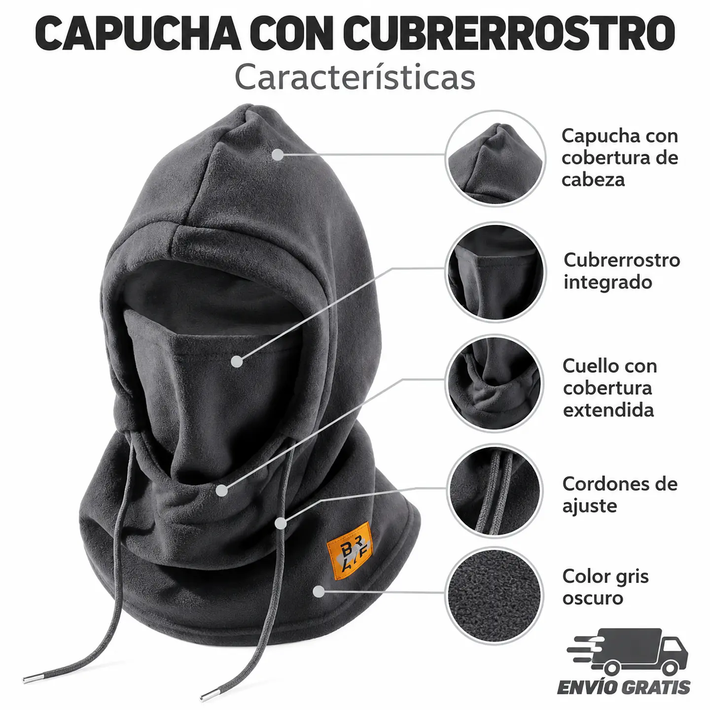Pasamontañas Cortavientos para Hombre y Mujer. 2